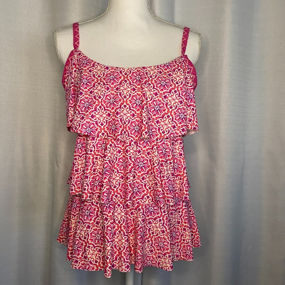 Beach House Tankini Swimsuit only TOP Size 14